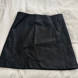 J. Crew Sleek Black Faux Leather Mini Skirt